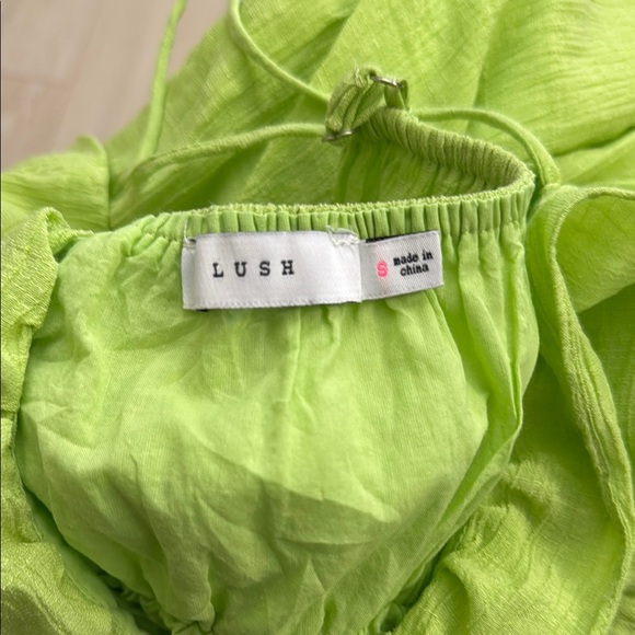 Lush Lime Bright Green Ruffled Sleeveless Sundress - Picture 3 of 7